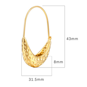 Joyería <span class=keywords><strong>de</strong></span> moda Pendientes en forma <span class=keywords><strong>de</strong></span> barco Pendientes <span class=keywords><strong>de</strong></span> aro Huggie impermeables <span class=keywords><strong>de</strong></span> acero inoxidable chapado en <span class=keywords><strong>oro</strong></span> <span class=keywords><strong>de</strong></span> 18K - Product Image 5