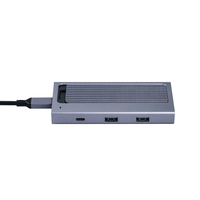 VCOM Gris Aluminio M.2 SATA NVMe SSD Carcasa con USB C A Hub USB 3,1 Gen 2 10Gbps B M Key Adaptador de disco de estado sólido