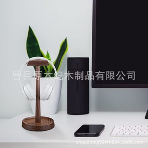 Wooden Headphone Rack Walnut Wood Vertical <b>Stand</b> Desktop Display For Gaming <b>Headset</b> - Product Image 1