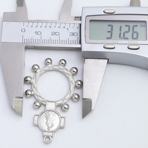Vintage Catholic Divine Mercy Anello pregiera Pocket Finger Anello rosario da un anno - Product Image 6