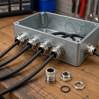 Connecteur étanche pour câble, en laiton, presse-étoupe métallique M12