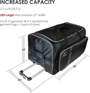 Échantillon gratuit Sac de danse à roulettes avec porte-cosmétiques et porte-vêtements suspendu Échantillon de sac de danse - Product Image 4