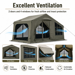 <span class=keywords><strong>Tente</strong></span> de camping <span class=keywords><strong>gonflable</strong></span> Oxford imperméable pour 8 personnes et plus, <span class=keywords><strong>avec</strong></span> porte en TPU et design <span class=keywords><strong>avec</strong></span> trou pour cheminée de poêle à <span class=keywords><strong>bois</strong></span> - Product Image 5