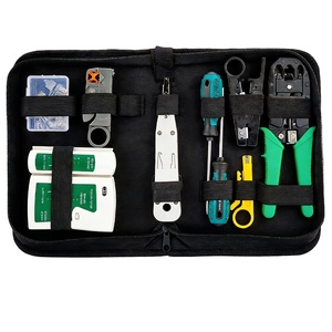 Kit d'outils de réparation réseau <span class=keywords><strong>RJ45</strong></span>/<span class=keywords><strong>12</strong></span>/11, kit d'outils réseau, pince à sertir, dénudeur, outil de test de câbles - Product Image 1