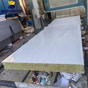 Placa de acero de color, piel de hierro, azulejo de lana de roca, aislamiento ignífugo, <span class=keywords><strong>Panel</strong></span> sándwich de lana de roca, construcción de 8 niveles, Color de lana de roca, acero - Product Image 5
