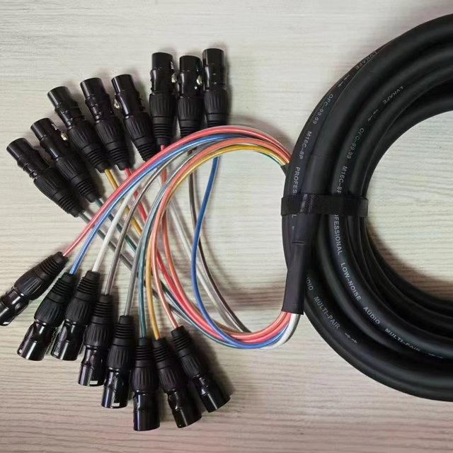 6 Channel XLR Snake Cable Professional Low Noise Multicore Audio Stage Snake Cable for Studio Live Sound Mixer