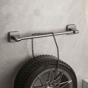 Hot Selling Modern Aluminum Alloy Towel Rack with Double Towel Bars 60cm Paper Towel Roll <b>Holder</b> Complete Bathroom Set - Product Image 2
