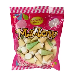 Candy Wholesale Ice Cream Shape Marshmallows Multi-color Mixed Flavors Jam Filled Marshmallow Candy