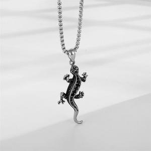 Wholesale <b>Men</b> Pendant Halloween Jewelry Stainless Steel Gecko Lizard Pendant <b>Necklace</b> - Product Image 6