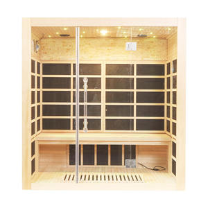 HELIUS Vente directe en usine Sauna intérieur à infrarouge lointain pour 4 personnes avec personnalisation du support de chauffage <span class=keywords><strong>plantaire</strong></span> - Product Image 1