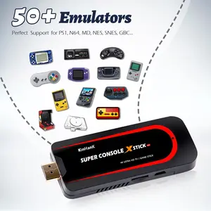 Bestseller Super Console X Stick 64GB 4K HD Wifi Mini-TV-Box 50 Emulator Tragbare Videospiel konsole für PSP/N64/PS1