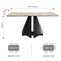 Table à manger de luxe en marbre, extensible 8 places, style moderne/européen/côtier/rustique, mobilier de salle à manger, design Fillet
