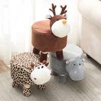 Maternelle Maison Animal Forme Ottoman Petits Enfants Tabouret Enfants En Caoutchouc En Bois Chaises Pouf