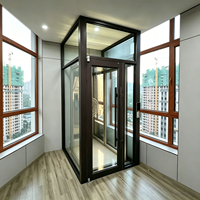 Ascensore Moderno in Vetro per Mini-Villa, Piccolo Elevatore Residenziale Personalizzato per Villa di Lusso