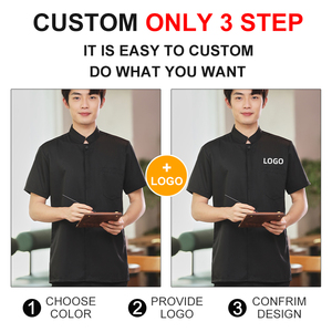 Camisa de ropa de trabajo con cuello levantado de alta calidad, uniformes de camarero para personal de restaurante occidental de Hotel - Product Image 3