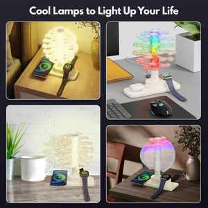 โคมไฟตั้งโต๊ะและโคมไฟกลางคืนแบบ LED รูปทรงต้นไม้เกลียว DIY สุดสร้างสรรค์ วัสดุ ABS ควบคุมการสัมผัส ปรับความสว่างได้แบบไร้ขั้นบันได เปลี่ยนสีได้ ใช้พอร์ต Type-C สำหรับห้องนอน - Product Image 6