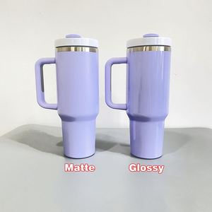 Tazas Blancas para Sublimación, Taza de Viaje de Acero Inoxidable, Vasos Brillantes y Mate de 40 oz con Asa, Taza para Acampar al Aire Libre - Product Image 4