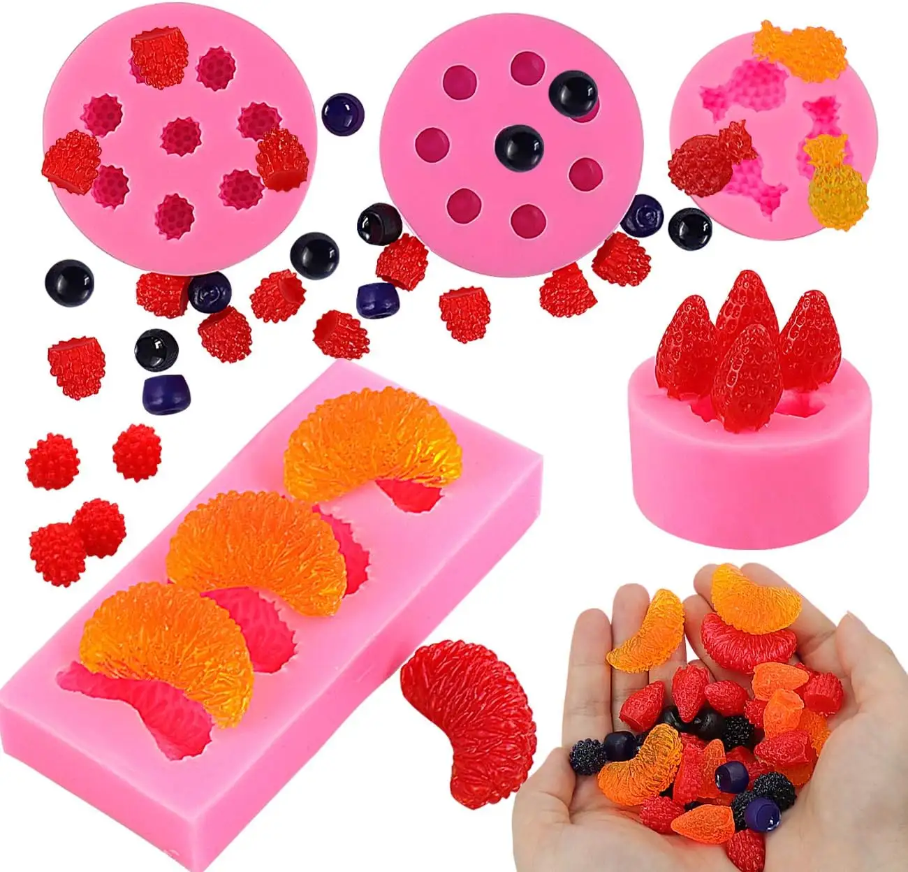 Molde para hornear en forma de fruta, moldes para dulces, Ideal para pastel de caramelo de Chocolate, gelatina de cubitos de hielo