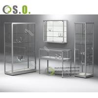 Vitrine pleine vision avec éclairage LED Vitrines en verre Produits hauts Vitrines