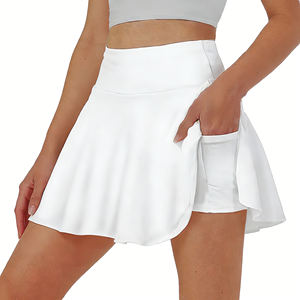 Offre spéciale sur Temu : Lot de 4 jupes-shorts plissées taille haute pour femmes, avec poches, idéales pour la gym, le yoga, les sports et l'usage quotidien. - Product Image 3