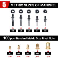 Adaptateur de tête pour outil à rivets M3-M8, kit de pistolet à rivets électrique automatique avec mandrins et embouts pour perceuse électrique