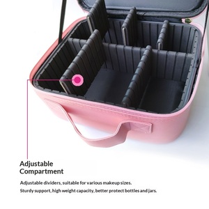 <span class=keywords><strong>Miroir</strong></span> <span class=keywords><strong>de</strong></span> Maquillage Portable Professionnel avec Étui Doublé Serviette, Design Ouvert, LED Intégrée, Rangement Protecteur – Rose, Noir, Blanc - Product Image 4