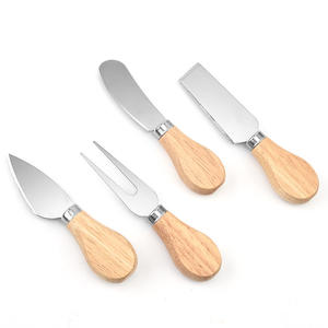 Juego de <span class=keywords><strong>Cuchillos</strong></span> para Queso de Lujo, 4 Piezas, con Mango de Madera, Incluye Cuchillo Tipo Pala, Mini Tenedor y Cuchara - Product Image 4