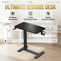 Table de chevet AOR en panneau de protection environnementale E0 avec roulettes dissimulées, pour chambre et salon, vente en gros directe usine
