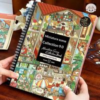 Livre de collection de scènes miniatures 9.0 : Autocollants de paysages urbains, maison tridimensionnelle amusante de style dessin animé, pour journal créatif et éducatif