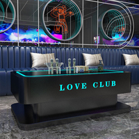 Bar moderne de luxe karaoké KTV LED table lumineuse logo personnalisé durable métal verre trempé discothèque meubles lumineux
