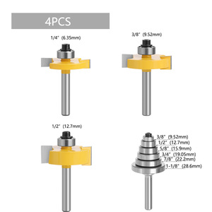 ชุดดอกเราเตอร์ปลายคาร์ไบด์ ขนาด 1/4 3/8 1/2 นิ้ว แบบปรับได้ สำหรับงานกัดร่องไม้ - Product Image 1