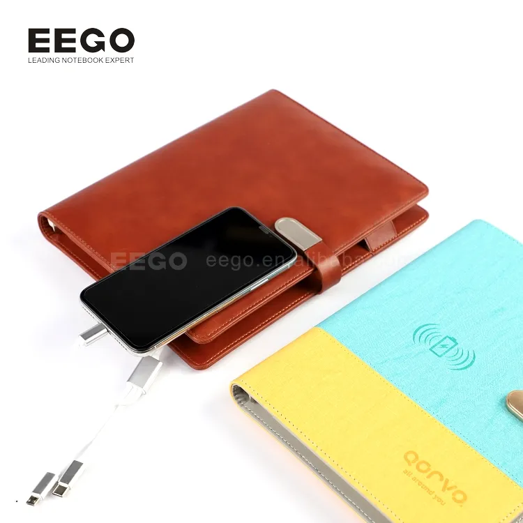 8000mAh Power Bank Note Book A5 Pu Cover Charging Business Note Book With Power Bank And Usb Gift