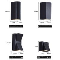 Lámpara de Pared Exterior LED Europea, Impermeable, de Doble Cabezal, Minimalista, con Carcasa de Aluminio, Resistente a la Lluvia, Fabricantes de Zhongshan, Venta al por Mayor