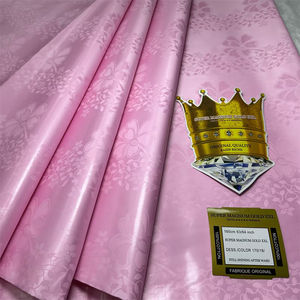 Vente en Gros Tissu Bazin Riche Brodé 100 % Coton Super Magnum Or XXL Haute Qualité Matériau Bazin Riche Brillant Peigné Tissé - Product Image 5