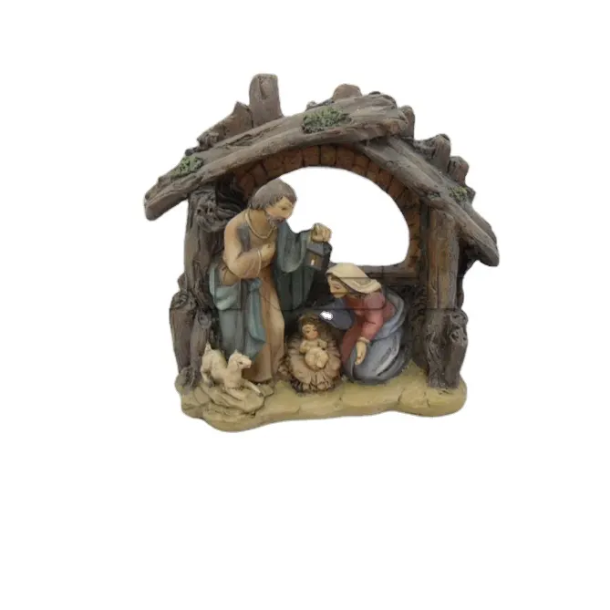 Wholesale SZ8078-140354 Hot Sale Holy Family Religious Statues JOSEPH MARY AND BABY JESUS