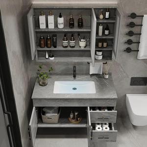 <span class=keywords><strong>Meuble</strong></span>-lavabo flottant personnalisé et élégant <span class=keywords><strong>pour</strong></span> hôtel, <span class=keywords><strong>40</strong></span> pouces, avec quatre tiroirs, comptoir et armoire à motif marbre - Product Image 3