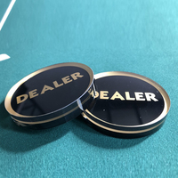 Texas Hold'em Poker Game Dealer/Tous les jetons Grande taille 43mm Plaque de siège en acrylique Logo personnalisé en métal pour adultes Casino Entertainment