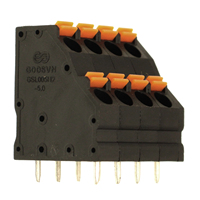 Connecteur de bornier fixe à double ressort noir GSL005H2-5.0-2x4P, pas de 5,0 mm / IEC 300V10A/320V17.5A Certifié CE