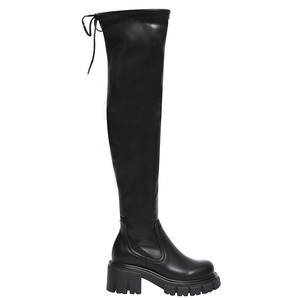 Botas de Mujer Annstar X Zoe para Invierno, con Tacón Grueso, Cierre Lateral con Cremallera, por Encima de la Rodilla, 6.5cm, Parte Superior de Poliuretano Elástico, Anti-Fricción - Product Image 2