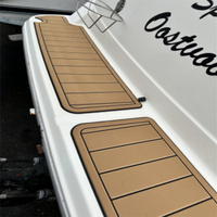 Tapis de pont en mousse EVA imitation teck pour plateforme de bain et cockpit de bateau Bayliner 2355 de 1995, style SeaDek MarineMat, auto-adhésif
