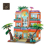 Ensemble de blocs de construction XMORK Miami Resort Hotel, 1612 pièces, modèle MOC de plage tropicale, décoration de bureau, cadeau pour les collectionneurs de loisirs