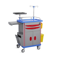 Chariot médical de médecine d'urgence d'anesthésie de porte double d'ABS d'hôpital SKR051-ET750