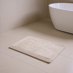 Alfombra de Baño Reversible 100% Algodón, Diseño Rectangular Minimalista, Tapete de Baño Sólido - Product Image 2