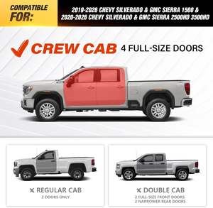 Marchepieds latéraux en acier au carbone YZONA pour Chevrolet/GMC Silverado 1500/2500 HD/3500 HD (2019-2026) (à l'exception de 2019) - Product Image 2