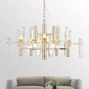 Factory Wholesale Crystal Style Large Round Pendant Light Fixture Kitchen Lighting Modern Luxury Chandelier for Home
