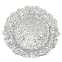 Assiettes de présentation en plastique de style européen pour mariage, fête, hôtel, dîner, assiette de service ronde de 13 pouces