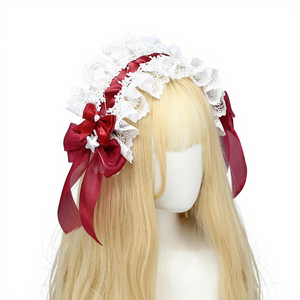 Diadema con Lazo Estilo Lolita, Dulce y Linda, Pinza para el Cabello Estilo Maid Japonés, Alta Calidad, Duradera, Multifuncional, Estrella Ámbar - Product Image 1