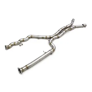 Escape Mid Pipe For BMW M3 G80/G82 3.0T 2021-2023 Polishing SUS304 Stainless Steel Equal Length Dual Exhaust System Tubing