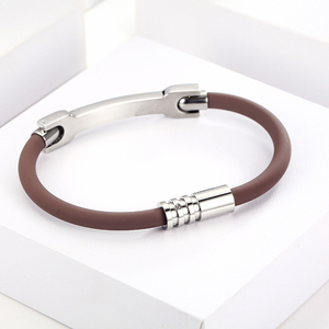 Personalizada metal de acero inoxidable Pulsera de silicona with cierre iman - Product Image 2