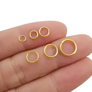 Lilangda 4mm 6mm 8mmGold מתכת מפתח טבעת סגסוגת סגור קפיצת טבעות קסם מחבר זהב טבעת מפתח שרשרת